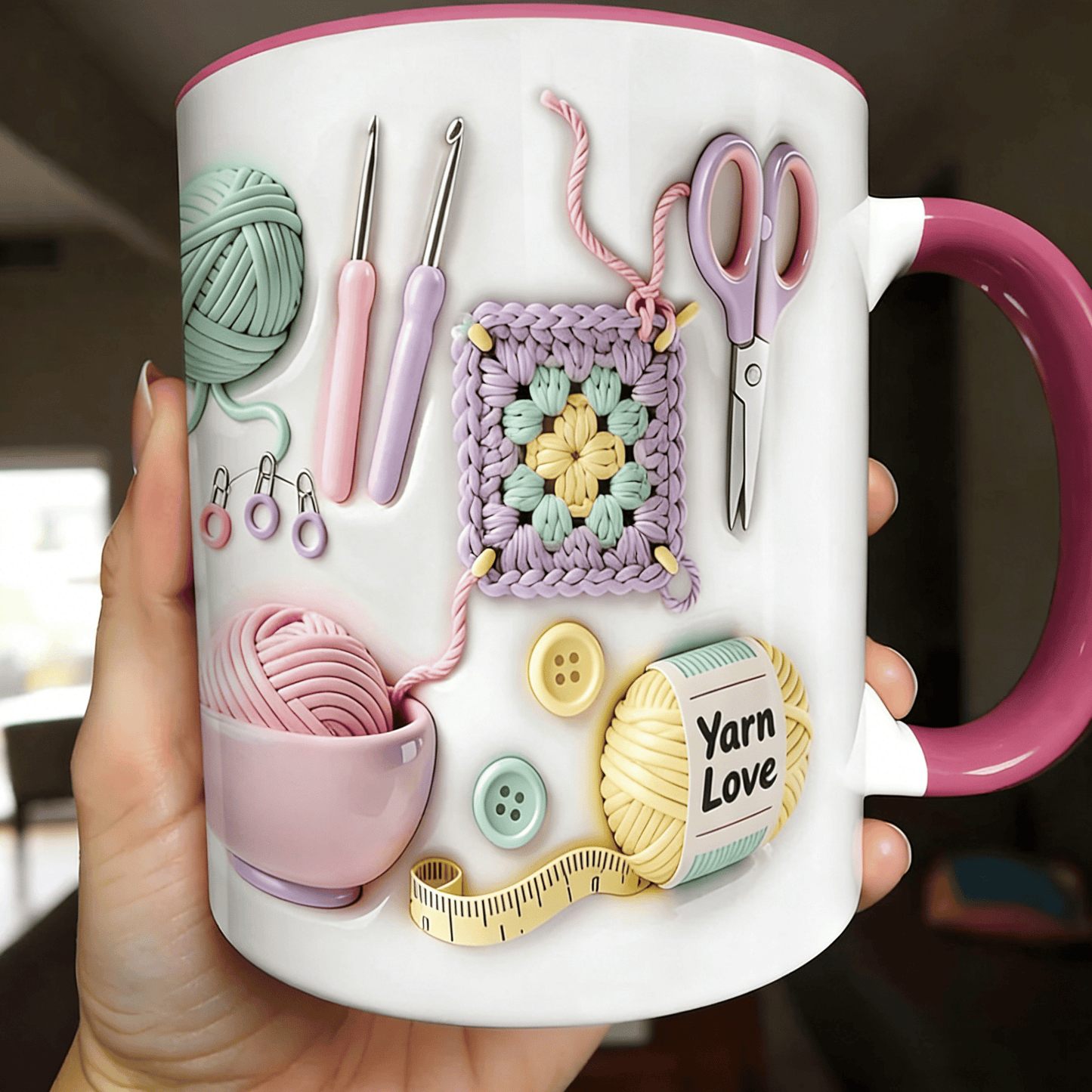 💥Last day with 50% off!!🏆Flash sale⚡ Over 50,000 sold! Almost sold out💥“Yarn Love” mug – the perfect gift for craft enthusiasts and creative types