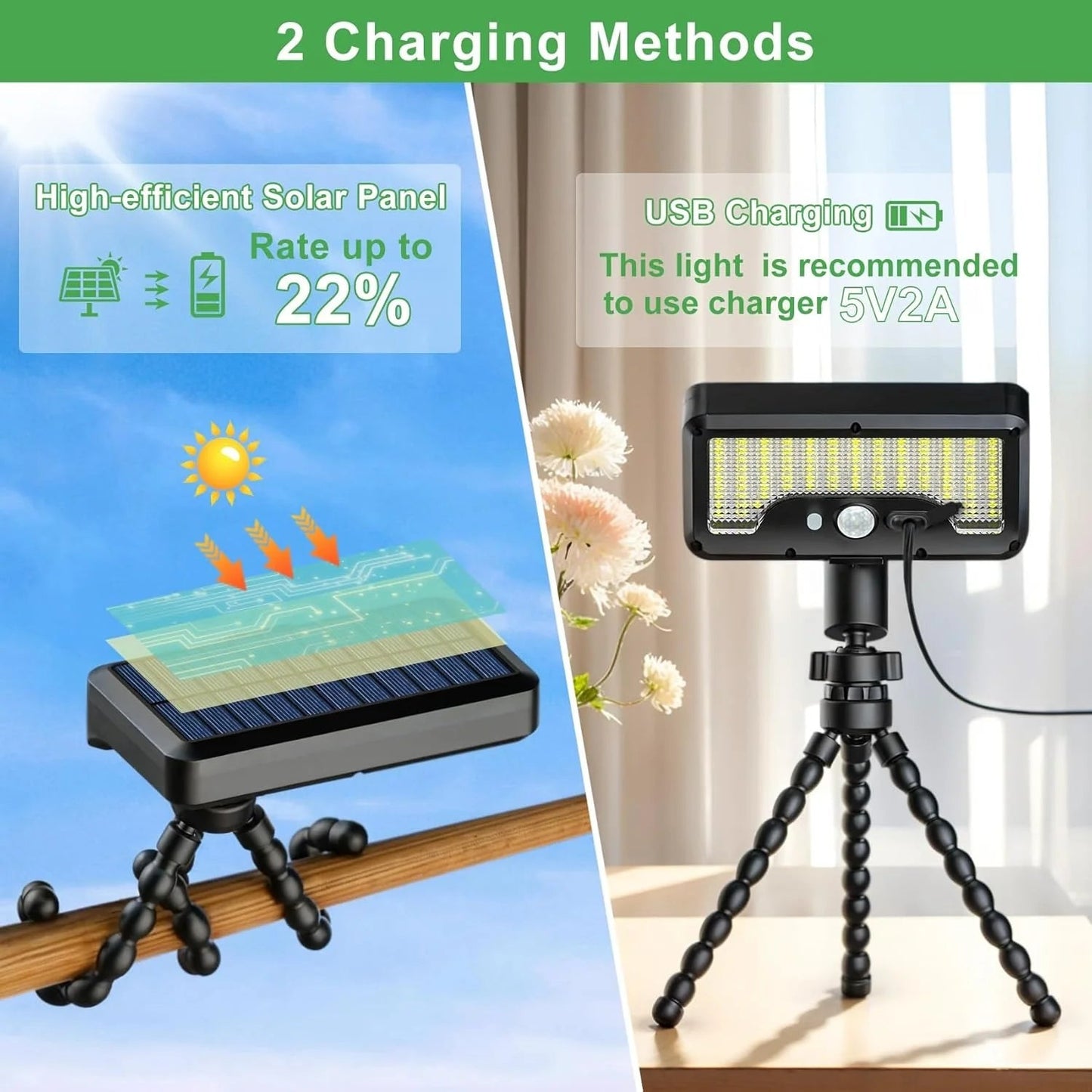 Flexible Octopus Solar Motion Sensor Light