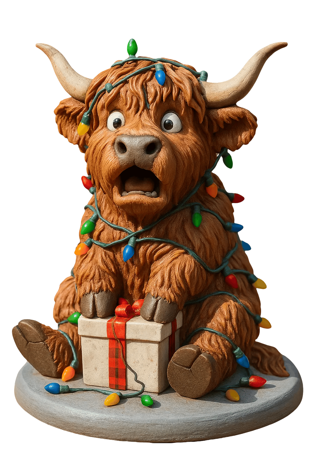 🐮Highland Cow Adventskalender 2025🎄✨- 3D handgemaakte Highland Cow-pop (24 stuks)