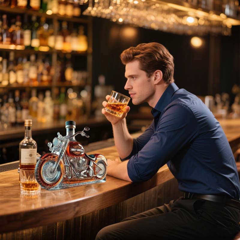 Creatieve motorfietsglas wijnfles