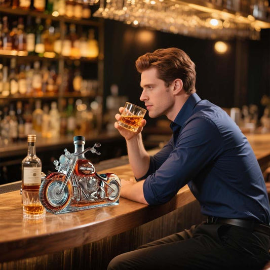 Creatieve motorfietsglas wijnfles