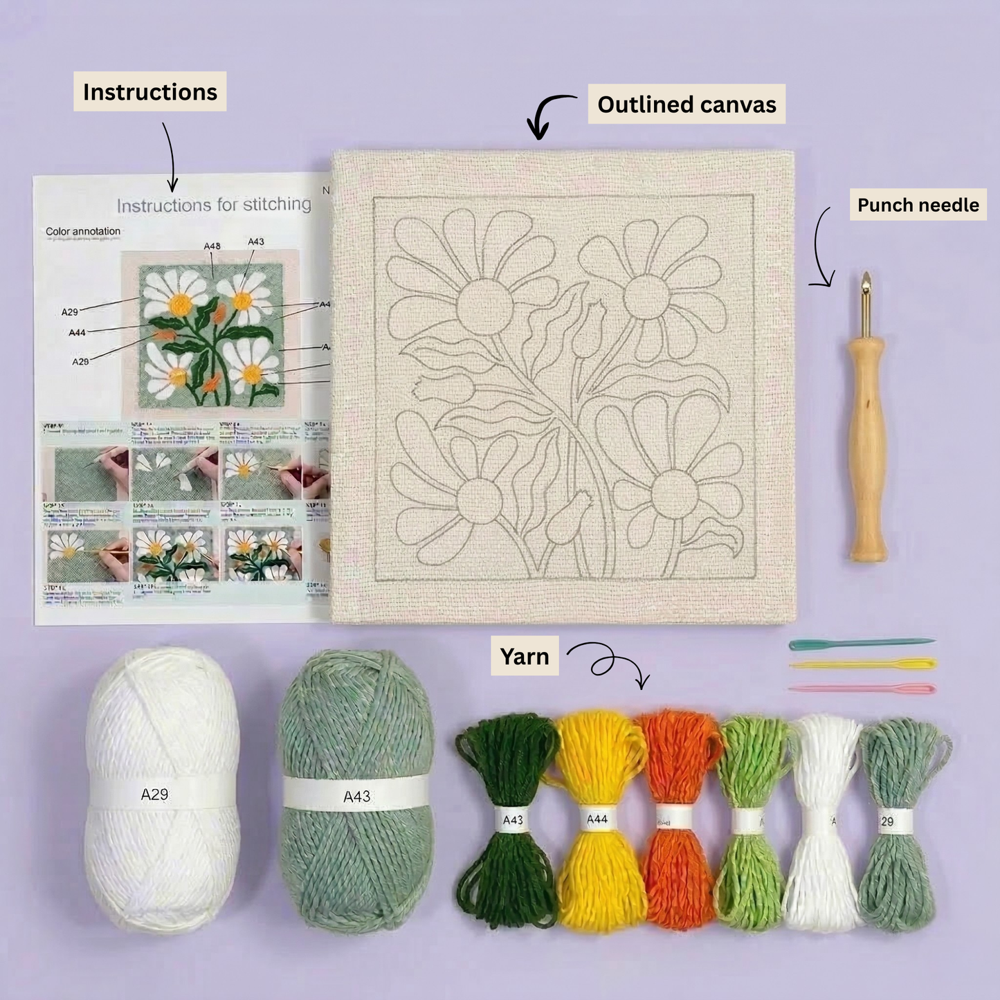 Stitch frame punch needle kit