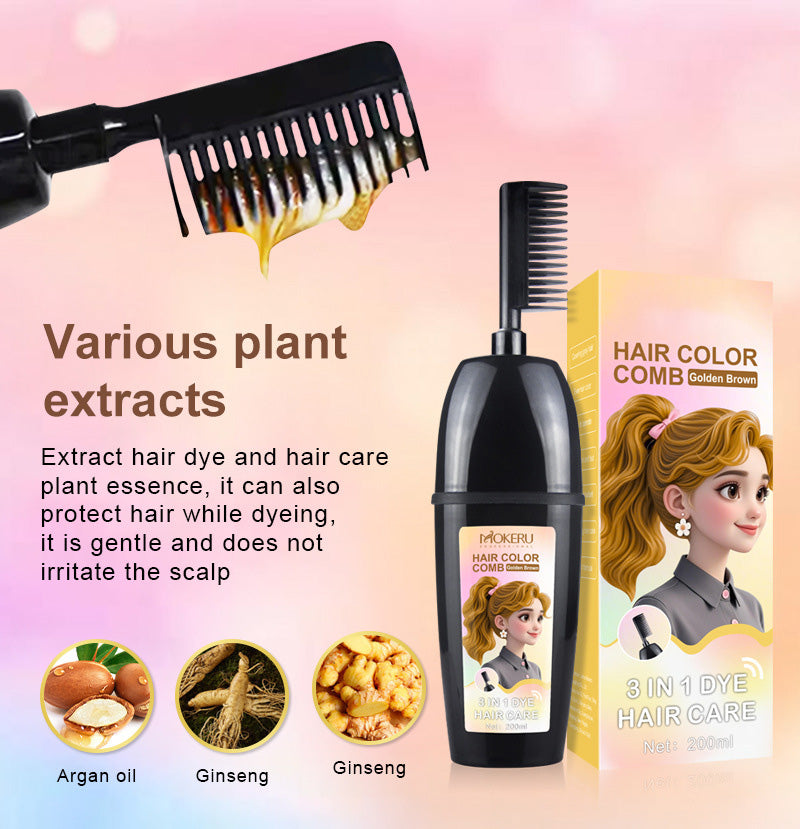 🧴3-in-1 hair dye comb | Easy hair dyeing at home with a built-in brush