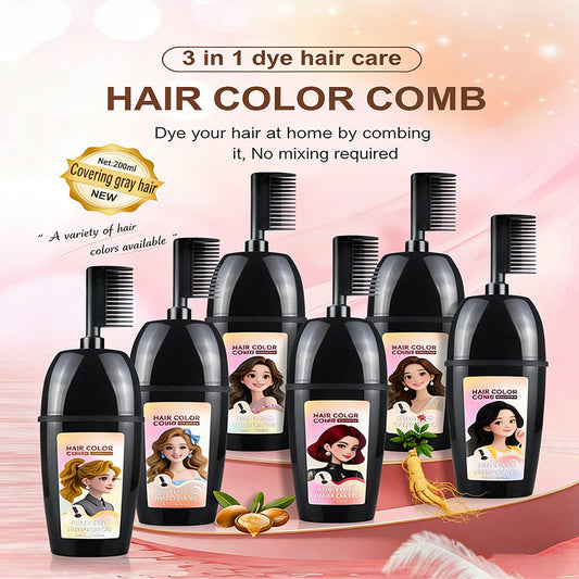 🧴3-in-1 hair dye comb | Easy hair dyeing at home with a built-in brush