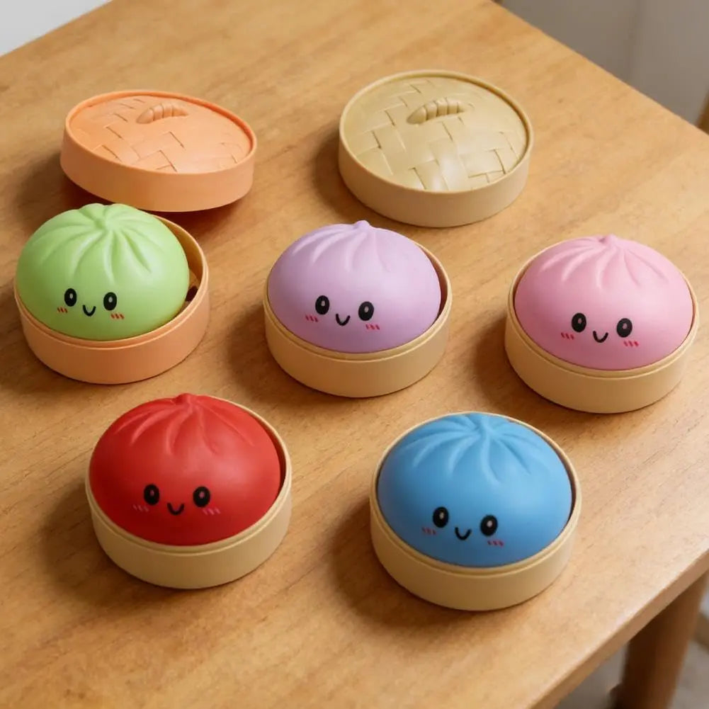 🔥Glittery Dumpling Squeeze Toy – A Cute Fidget Toy for Stress Relief, with a Steamer